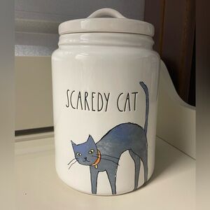 Rae Dunn Scaredy Cat Canister for Halloween
